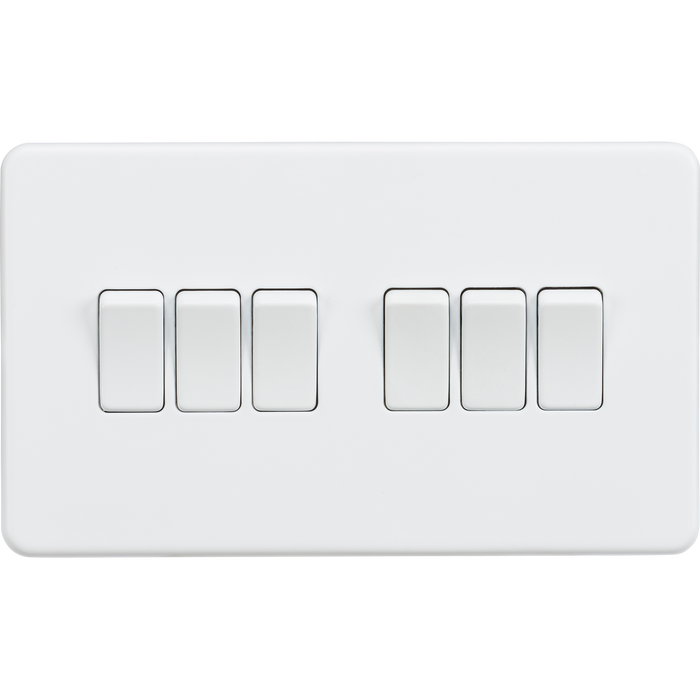 Knightsbridge SF4200MW Screwless 10AX 6G 2-Way Switch - Matt White - westbasedirect.com