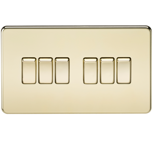 Knightsbridge SF4200PB Screwless 10AX 6G 2-Way Switch - Polished Brass - westbasedirect.com