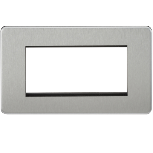 Knightsbridge SF4GBC Screwless 4G Modular Faceplate - Brushed Chrome - westbasedirect.com