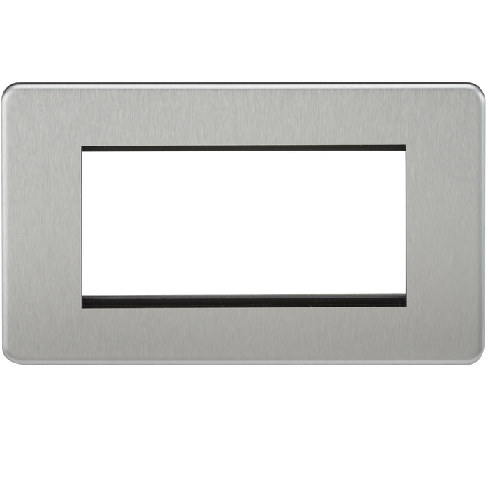 Knightsbridge SF4GBC Screwless 4G Modular Faceplate - Brushed Chrome - westbasedirect.com