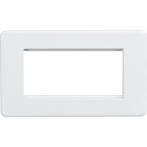 Knightsbridge SF4GMW Screwless 4G Modular Faceplate - Matt White - westbasedirect.com