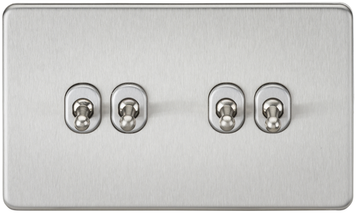 Knightsbridge SF4TOGBC Screwless 10AX 4G 2-Way Toggle Switch - Brushed Chrome - westbasedirect.com