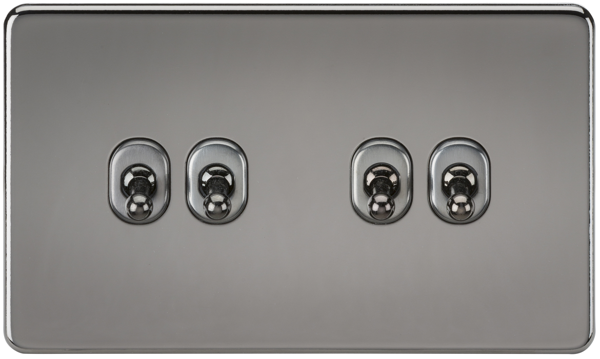 Knightsbridge SF4TOGBN Screwless 10AX 4G 2-Way Toggle Switch - Black Nickel - westbasedirect.com