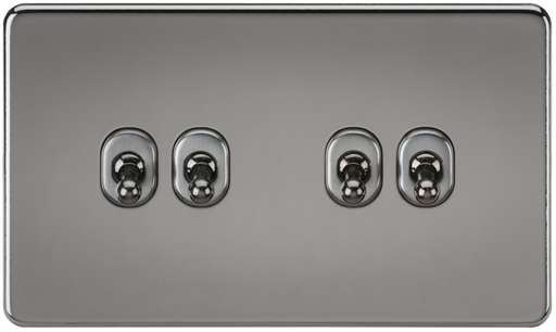 Knightsbridge SF4TOGBN Screwless 10AX 4G 2-Way Toggle Switch - Black Nickel - westbasedirect.com