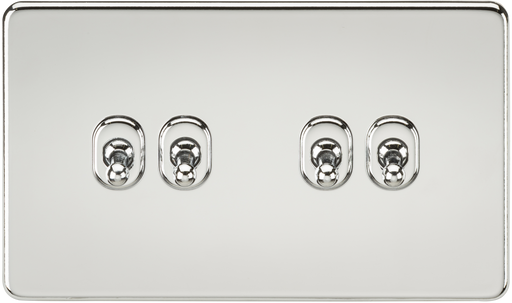 Knightsbridge SF4TOGPC Screwless 10AX 4G 2-Way Toggle Switch - Polished Chrome - westbasedirect.com