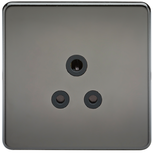Knightsbridge SF5ABN Screwless 5A Unswitched Socket - Black Nickel + Black Insert - westbasedirect.com