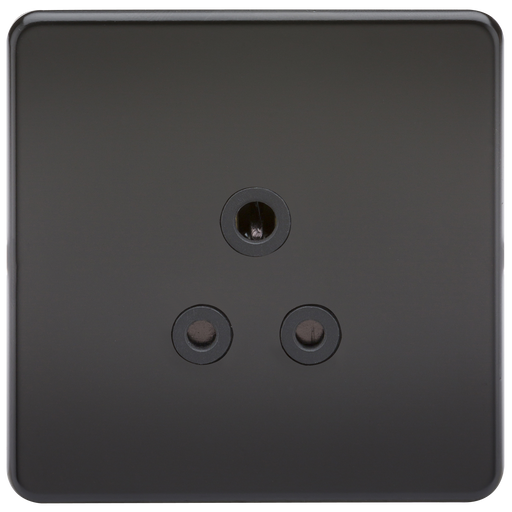 Knightsbridge SF5AMB Screwless 5A Unswitched Socket - Matt Black + Black Insert - westbasedirect.com