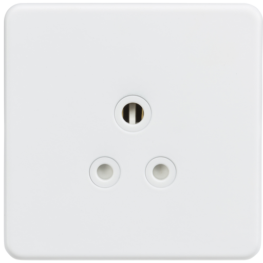 Knightsbridge SF5AMW Screwless 5A Unswitched Round Socket - Matt White - westbasedirect.com
