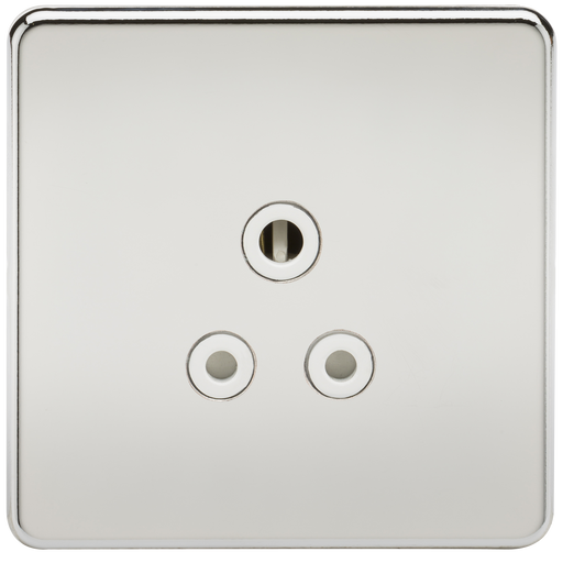 Knightsbridge SF5APCW Screwless 5A Unswitched Socket - Polished Chrome + White Insert - westbasedirect.com