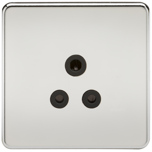 Knightsbridge SF5APC Screwless 5A Unswitched Socket - Polished Chrome + Black Insert - westbasedirect.com