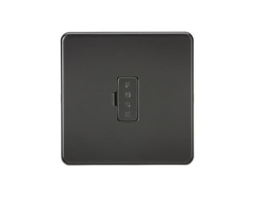 Knightsbridge SF6000MBB Screwless 13A Fused Spur Unit - Matt Black + Black Fuse Cap - westbasedirect.com