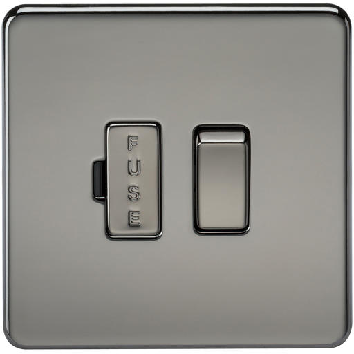Knightsbridge SF6300BN Screwless 13A Switched Fused Spur Unit - Black Nickel - westbasedirect.com