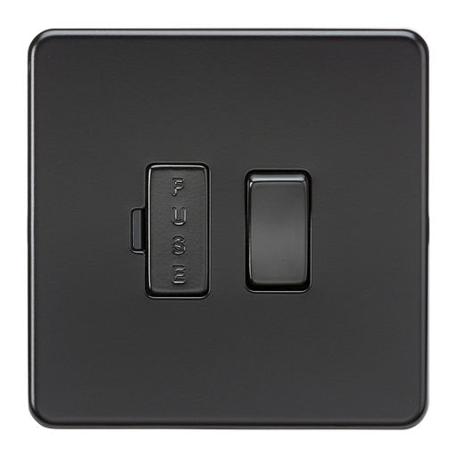 Knightsbridge SF6300MBB Screwless 13A Switch Fused Spur Unit - Matt Black + Black Fuse Cap - westbasedirect.com