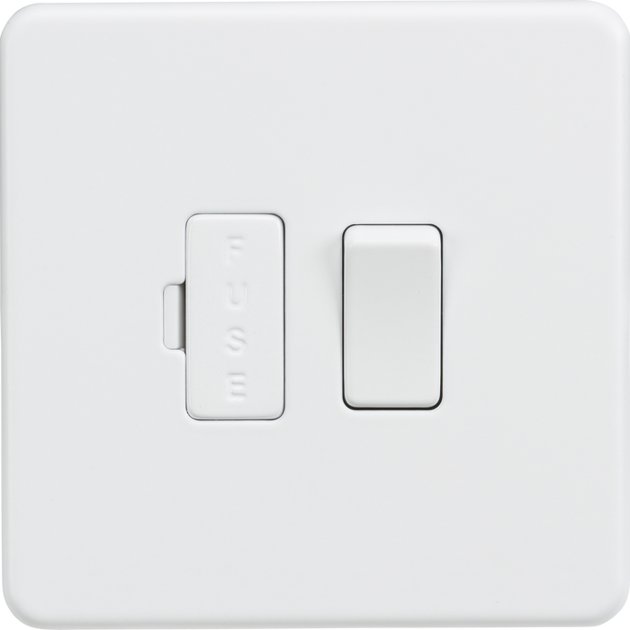 Knightsbridge SF6300MW Screwless 13A Switched Fused Spur Unit - Matt White - westbasedirect.com