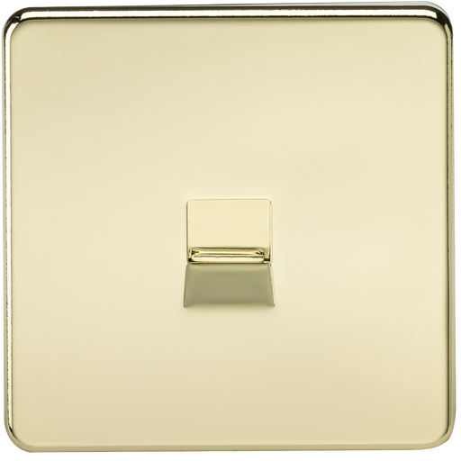 Knightsbridge SF7300PB Screwless Telephone Master Socket - Polished Brass - westbasedirect.com
