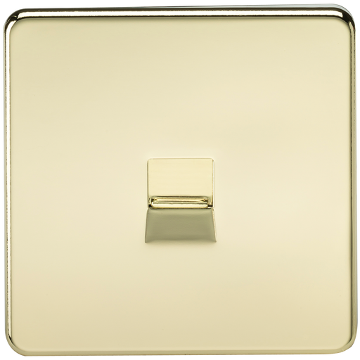 Knightsbridge SF7400PB Screwless Telephone Extension Socket - Polished Brass - westbasedirect.com