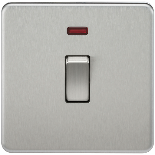 Knightsbridge SF8341NBC Screwless 20A 1G DP Switch + Neon - Brushed Chrome - westbasedirect.com