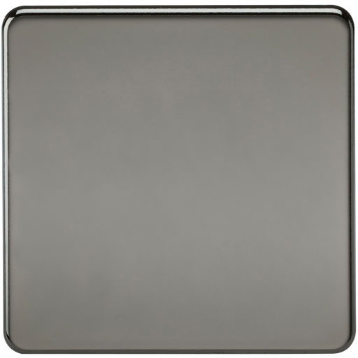 Knightsbridge SF8350BN Screwless 1G Blanking Plate - Black Nickel - westbasedirect.com