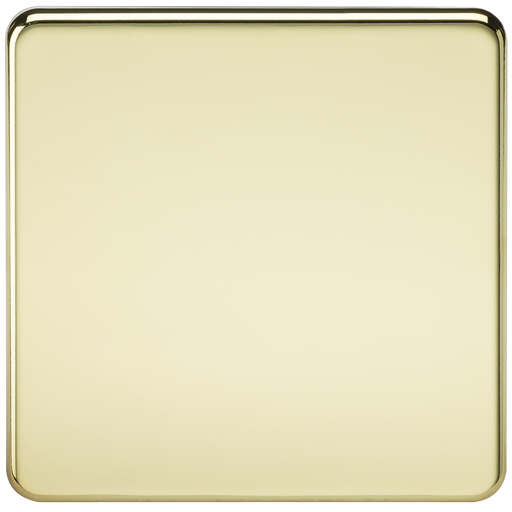 Knightsbridge SF8350PB Screwless 1G Blanking Plate - Polished Brass - westbasedirect.com