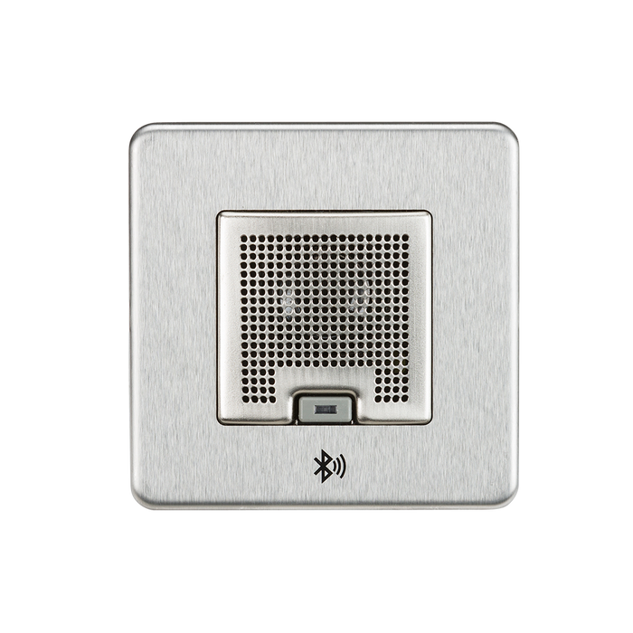 Knightsbridge SFBLUEBC Screwless 3W RMS Bluetooth Speaker Outlet - Brushed Chrome - westbasedirect.com