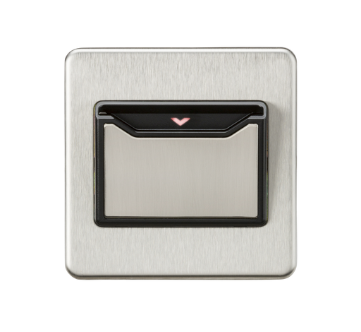 Knightsbridge SFCARDBC Screwless 32A 1G Key Card Switch - Brushed Chrome - westbasedirect.com