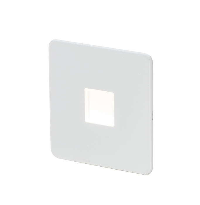 Knightsbridge SFPLMW Screwless 230V LED Plinth Light - Matt White - westbasedirect.com