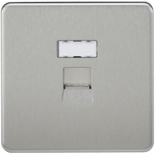 Knightsbridge SFRJ45BC Screwless RJ45 Network Outlet - Brushed Chrome - westbasedirect.com