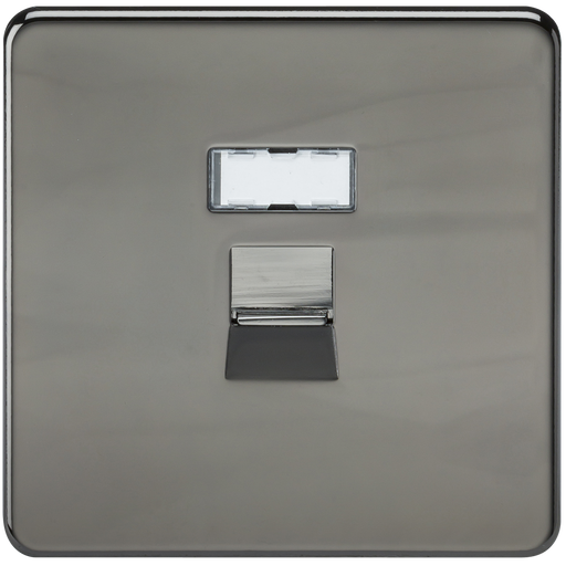 Knightsbridge SFRJ45BN Screwless RJ45 network outlet - Black Nickel - westbasedirect.com
