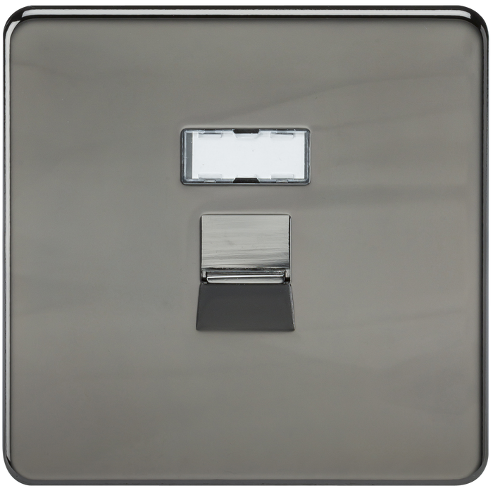 Knightsbridge SFRJ45BN Screwless RJ45 network outlet - Black Nickel - westbasedirect.com
