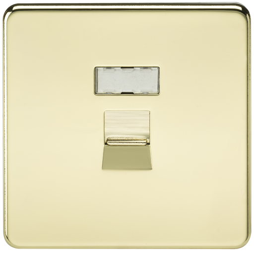 Knightsbridge SFRJ45PB Screwless RJ45 Network Outlet - Polished Brass - westbasedirect.com