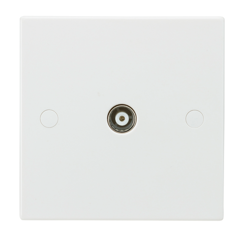 Knightsbridge SN0100 White Square Edge Coax TV Outlet (Non-Isolated) - westbasedirect.com