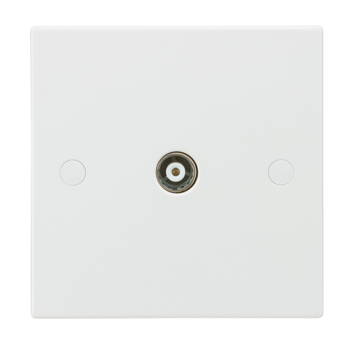 Knightsbridge SN0120 White Square Edge Coax TV Outlet (Isolated) - westbasedirect.com