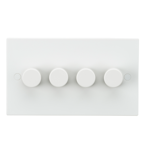 Knightsbridge SN2164 White Square Edge 4G 40-400W Dimmer Switch - westbasedirect.com