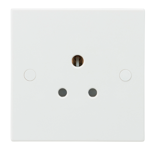 Knightsbridge SN5U White Square Edge 5A Unswitched Round Pin Socket - westbasedirect.com