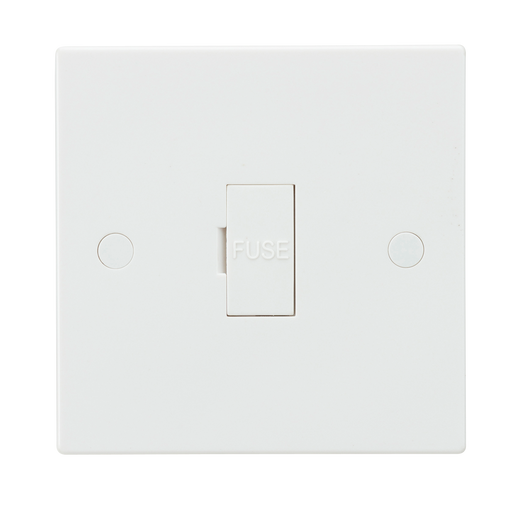 Knightsbridge SN6000-3A White Square Edge 13A Fused Spur Unit + 3A Fuse Fitted - westbasedirect.com