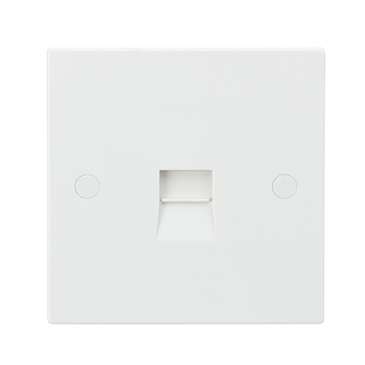 Knightsbridge SN7400 White Square Edge Telephone Extension Socket - westbasedirect.com