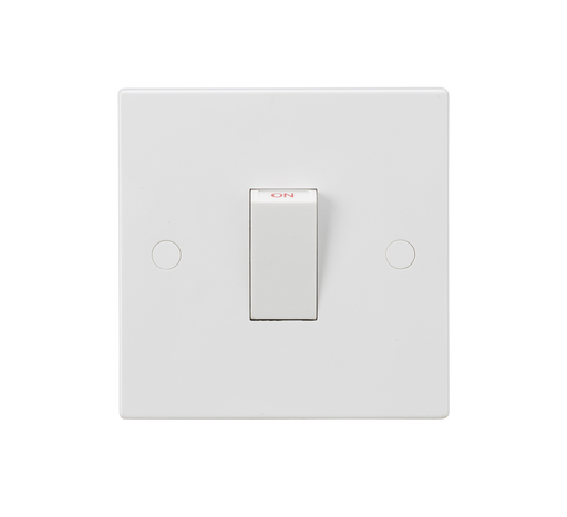 Knightsbridge SN8331W White Square Edge 45A 1G DP Switch (White Rocker) - westbasedirect.com