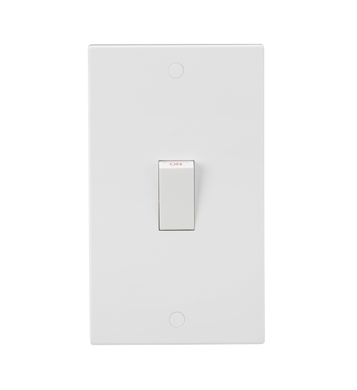 Knightsbridge SN8332W White Square Edge 45A 2G DP Switch (White Rocker) - westbasedirect.com