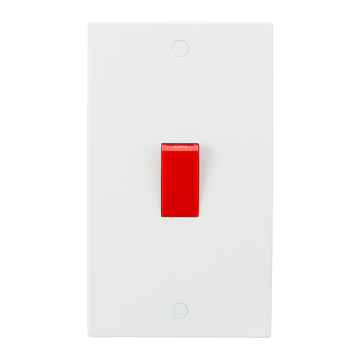 Knightsbridge SN8332 White Square Edge 45A 2G DP Switch - westbasedirect.com
