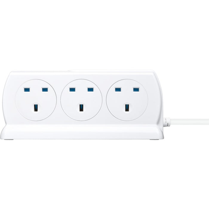 Masterplug SRGDSU62PW 6 Socket 2m 13A + 2x3.1A USB Switched Surge Compact Extension Lead Gloss White - westbasedirect.com