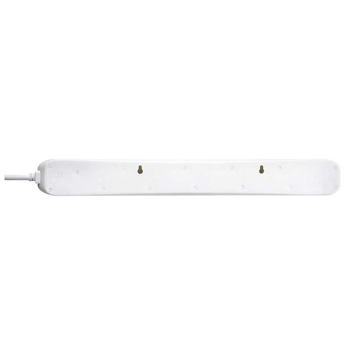 Masterplug 6 Socket 2m 13A Switched Extension Lead + Indicator White - westbasedirect.com