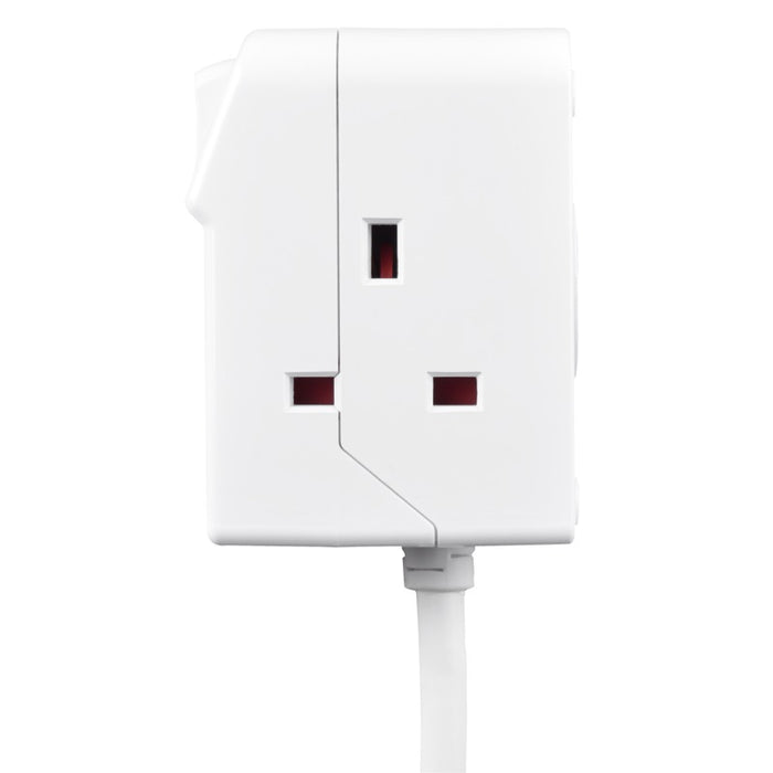 Masterplug 3 Socket 2m 13A Switched Compact Extension Lead + Indicator White - westbasedirect.com