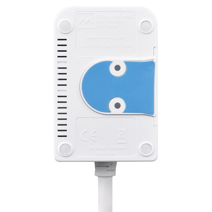 Masterplug 3 Socket 2m 13A Switched Compact Extension Lead + Indicator White - westbasedirect.com