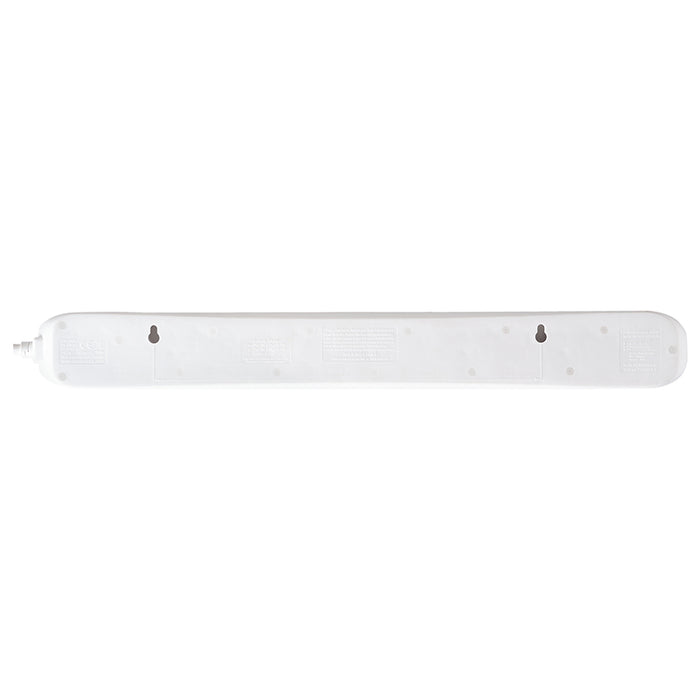 Masterplug 6 Socket 2m 13A Switched Surge Extension Lead + Indicator White - westbasedirect.com