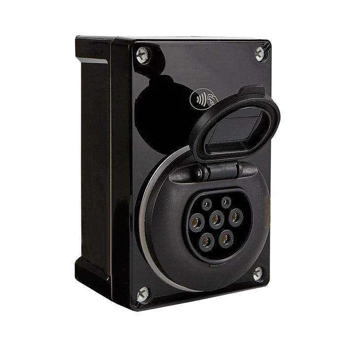 SyncEV Compact Car Charger 7.4kW Type 2 Socketed GSM/WiFi - Black - westbasedirect.com