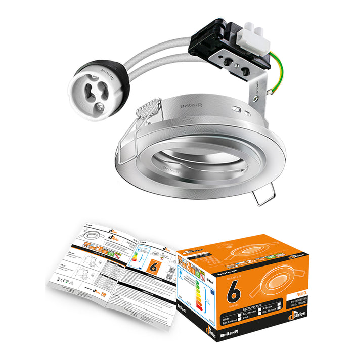 Brite-R TDL IP20 Tilt Downlight Satin/Brushed Chrome - westbasedirect.com