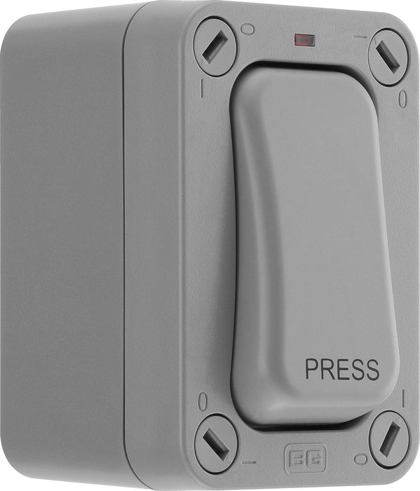 BG WP14S Weatherproof Nexus Storm 20AX 1G 1-Way Retractive Switch(PRESS) Slim - westbasedirect.com