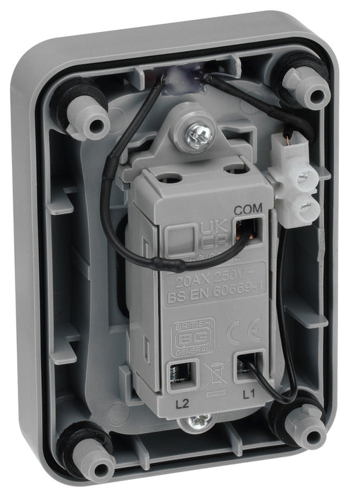 BG WP14S Weatherproof Nexus Storm 20AX 1G 1-Way Retractive Switch(PRESS) Slim - westbasedirect.com