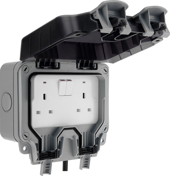BG WP22KIT/3 Weatherproof Nexus Storm 13A 2G Switched Socket +3m Flex & RCD Plug - westbasedirect.com