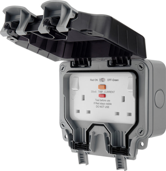 BG WP22RCD Weatherproof Nexus Storm 13A 2G RCD Switched Socket (Latching) - westbasedirect.com